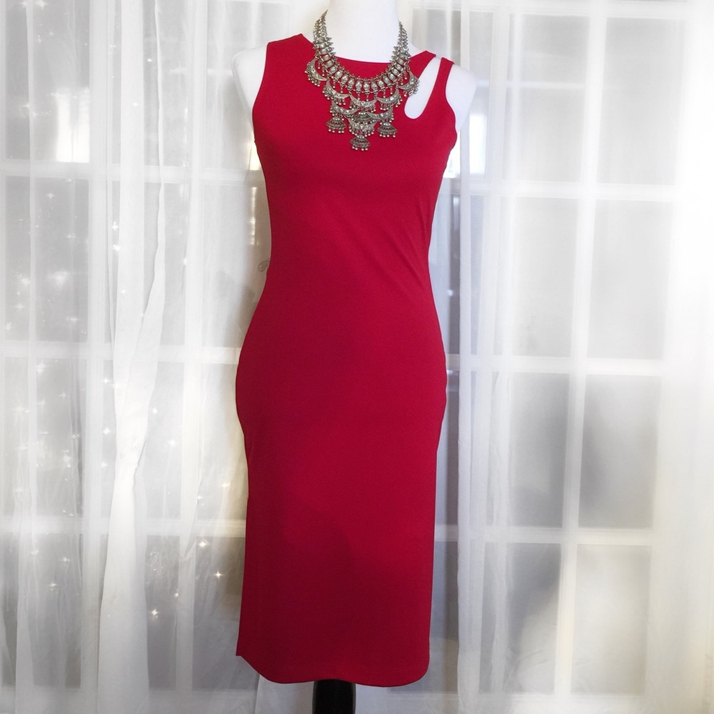 Moa Moa Red Sleeveless Shift Dress